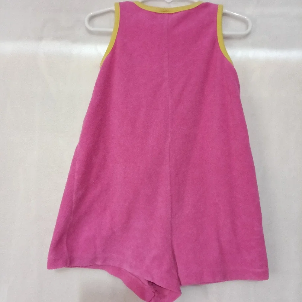 Vintage OshKosh Bgosh Pink Terry Cloth Butterfly Romper 4T Made in USA